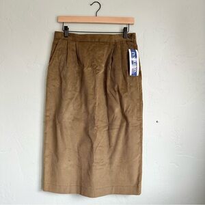 Pendleton Vintage Women Fall Olive Tan Corduroy Pencil‎ Skirt Size 12 Petite NWT